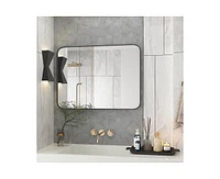 gaomon Bathroom Mirror, 48x30 Inch Black Metal Frame Rectangle Mirror, Vanity Mirror, Wall Mounted Mirrors (Horizontal/Vertical) (48x30 Inch)