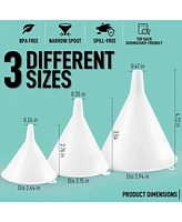 Zulay Kitchen 3-Pieces Plastic Funnel Set - Large, Medium, and Small Kitchen Funnels for Filling Bottles