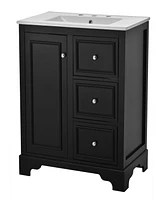 30-Inch bathroom vanity cabinet with ceramic basin