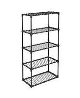 Heavy-Duty 5-Shelf Wire Rack with Cover: Versatile Storage Solution for Home and Business