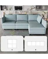 Streamdale Furniture Modular Sectional Sofa, Convertible Sofa Seat With Storage, Sleeper Sectional Sofa Set