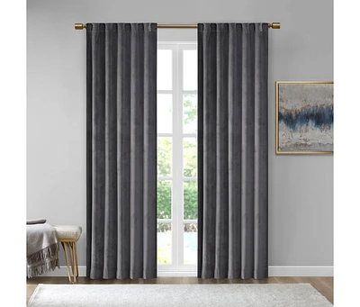 Simplie Fun Room Darkening Poly Velvet Rod Pocket/Back Tab Curtain Panel Pair(2 Pcs Window Panels)