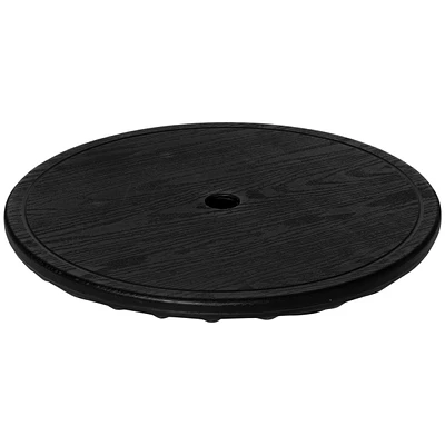 Streamdale Furniture 20" Umbrella Table Tray, Easy to Install Table-Top, Round Portable for Swimming Pool, Beach, Patio, Deck, Garden, Black