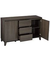 Kings Brand Furniture Wood Buffet Server Cabinet Console Table (Oak Gray)