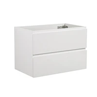 Wall mount cabinet Without basin, white color, with two drawers, Pre-assembled