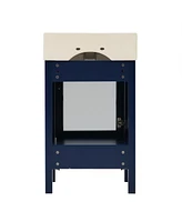 20-Inch bathroom vanity with ceramic sink and ample storage - ideal for small bathrooms