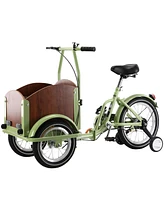 Streamdale Furniture Foldable Tricycle for Kids Ages 6-12,Mini Cargo Bike, Pet Bike, Reverse Tricycle, Outdoor Parent