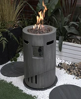 32000 Btu, Csa Certification Diameter 20 Inch Round Outdoor Gas Fire Pit, Contain 2.5kg Lava Stone And Rainproof Cover, Magnesium Oxide Cultured Stone