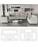 Simplie Fun Modular Sectional Sofa, Convertible Sofa Seat With Storage, Sets Including Three seater Sofa & Couches, Loveseat and Single Chair (1+2+3 S