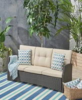 Simplie Fun Weather-Resistant 3-Seater Outdoor Sofa With Steel Frame And Water-Repellent Cushions