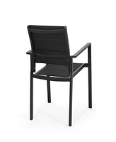 Modern Aluminum Dining Chairs With Mesh Seating For Indoor And Outdoor Use