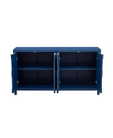 Luxurious Four-Door Sideboard with Honeycomb Patterned Doors, Offering Ample Storage for Study, Entrance and Living Room