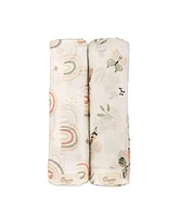 Crane Baby Infants Parker Butterfly/Rainbow Swaddle, 2-Pc. Set