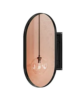 20x34 Inch Oval Recessed Medicine Cabinet, Metal Framed Bathroom Wall Cabinet with Mirror and Adjustable Shelves, Wall Mirror with Storage for Bathroo