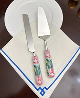 Vibhsa Floral 2-Pc. Cake Serving Set, for 2