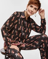 Jm Collection Petite Paisley-Print Button-Front Blouse, Exclusively at Macy's