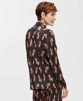 Jm Collection Petite Paisley-Print Button-Front Blouse, Exclusively at Macy's