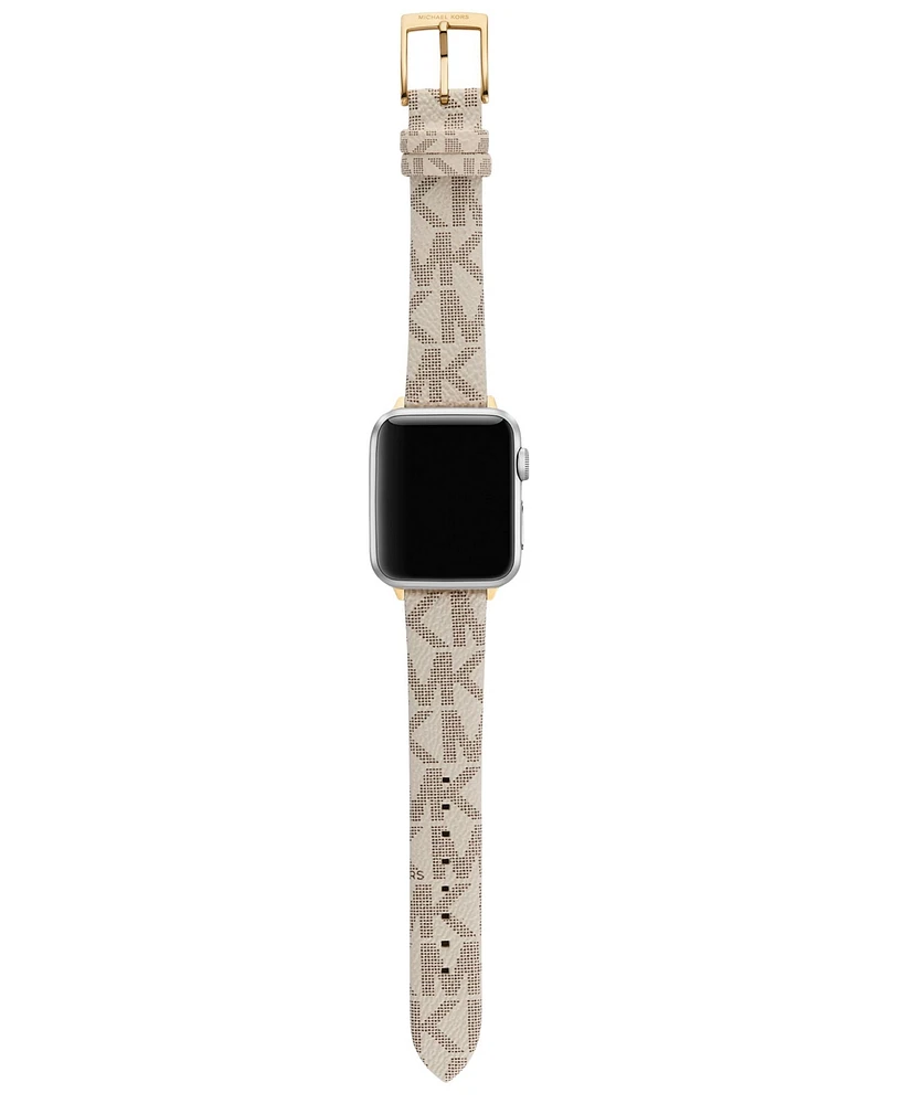 Michael Kors White Pvc Strap for Apple Watch, 38-45mm