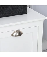 Tilt-Out Laundry Sorter Bathroom Cabinet, White