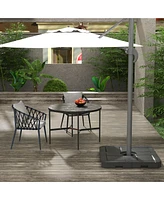 Simplie Fun 4 Piece Patio Cantilever Umbrella Base Weight Set, Fillable Outdoor Offset Umbrella Weights for Umbrella Stand, 175 lbs. Capacity Water or