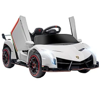 Streamdale Furniture Lamborghini Veneno Licensed Kids Electric Car with Bluetooth, 12V Ride on Car with Butterfly Doors, Remote Control, Portable Batt