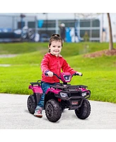 Simplie Fun 12V Kids Atv Battery-Operated with Aux Port & Usb, Kids 4 Wheeler with Tough Wear