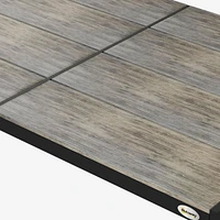 Outdoor Dining Table for 6 People, Aluminum Rectangular Patio Table with Faux Wood Tabletop for Backyard, Lawn, Balcony, Poolside, 55" x 35.5