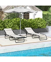 Simplie Fun 2-Pack Folding Chaise Lounge Chairs with Breathable Mesh and Adjustable Backrest