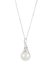 Grown With Love Cultured Ming Pearl (12mm) & Lab Grown Diamond (1/2 ct. t.w.) 18" Pendant Necklace in 14k White Gold