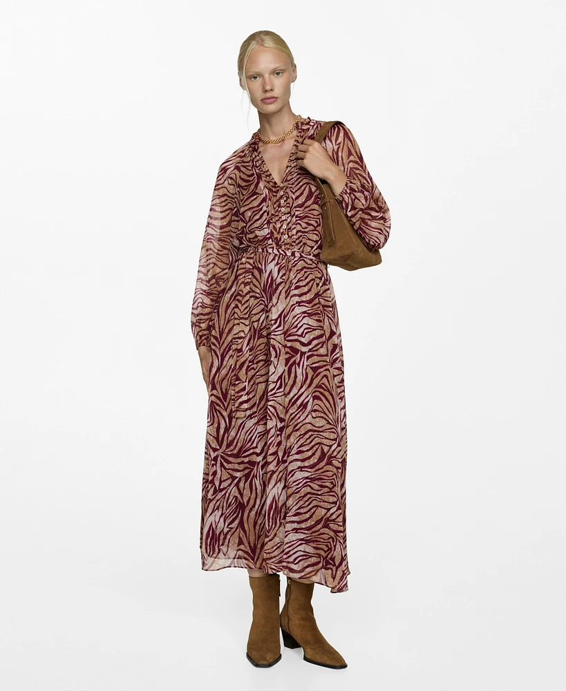 Mango Women's Printed Long Dress