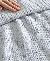 Vera Wang Jaspe Waffle Heathered Blanket