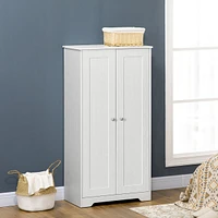 Kitchen Pantry Storage Cabinet, Freestanding Kitchen Cupboard with 2 Doors, Adjustable Shelves for Dining Room, White