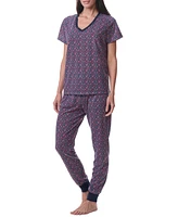 Tommy Hilfiger Women's Printed Short-Sleeve Tee & Jogger Set