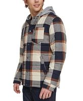 Levi's Men's Plaid Quilted Hooded Shirt Jacket