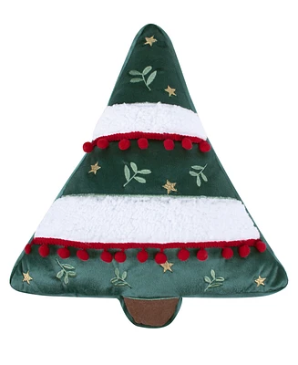 Levtex O Christmas Tree Shaped Decorative Pillow, 16" x 16"