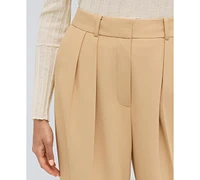 Kenneth Cole Women's High-Rise Wide-Leg Twill Pants