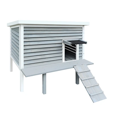 Streamdale Furniture Outdoor Breathable Cat House for Outside Cats, Cat Shelter for Feral Cats with Escape Door, Porch Deck