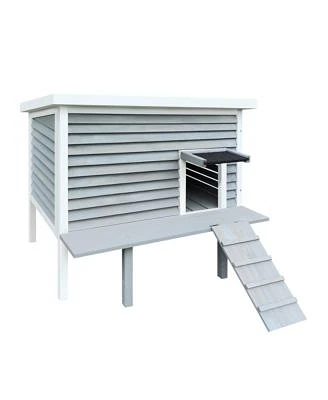 Streamdale Furniture Outdoor Breathable Cat House For Outside Cats Cat Shelter For Feral Cats With Escape Door Porch Deck
