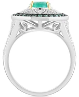 Effy Emerald (1-1/2 ct. t.w.) & Diamond (1/3 ct. t.w.) Ring in Sterling Silver