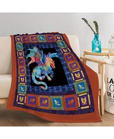 Slickblue 3D Dragon Flannel Throw Blanket Soft Lightweight Fleece for Couch Bed Travel 130x150cm