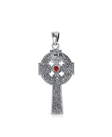 Bling Jewelry Celtic Cross Knot Cubic Zirconia Pendant Necklace .925 Silver