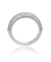 Suzy Levian New York Suzy Levian Sterling Silver White Cubic Zirconia Thick Pave Band