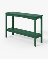 55" Outdoor Patio Hdpe Adirondack 2-Tier Shelf Console Table