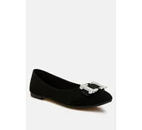 London Rag Prajik Rhinestone Buckle Detail Ballerinas