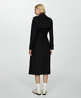 Mango Women's Double-Breasted Cotton Trench Coat