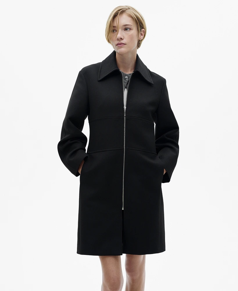 Mango Women's Zip Straight-Cut Coat