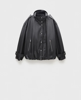 Mango Women's Oversize Button Down Parka