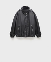 Mango Women's Oversize Button Down Parka