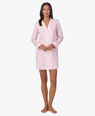 Lauren Ralph Lauren Women's Long Sleeve Notch Collar Sleepshirt