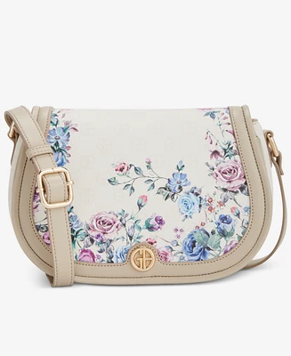 Giani Bernini Winter Floral Small Saddle Crossbody, Created for Macy's